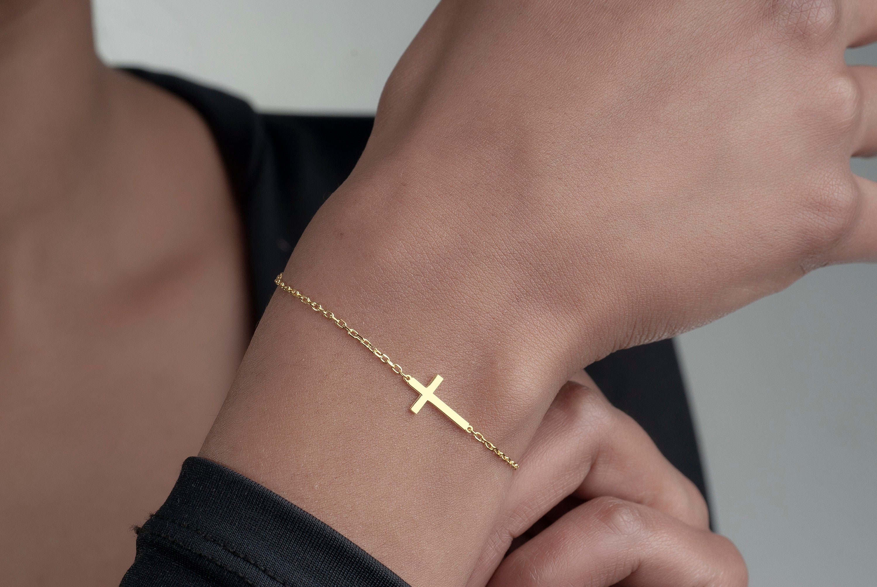 Sterling Silver Cross Bracelet