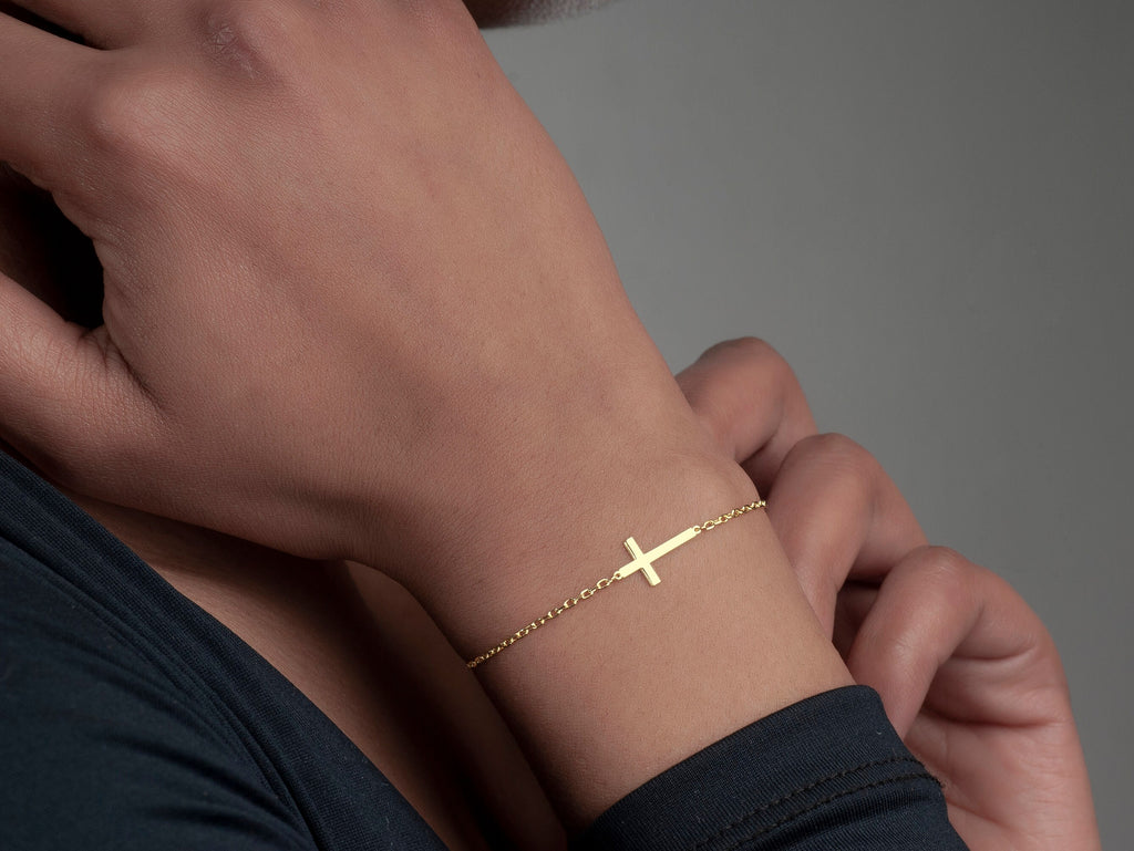 Sterling Silver Cross Bracelet