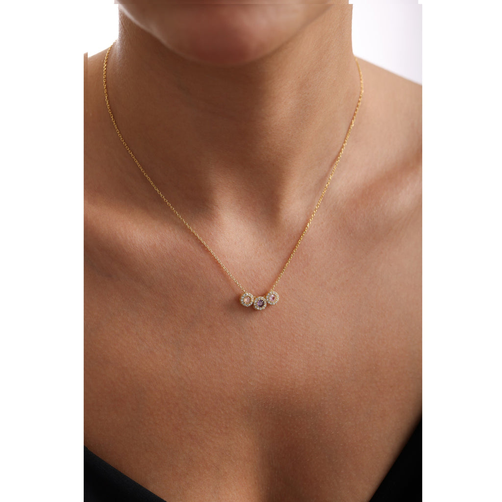 Gold Vermeil & Silver Family Birthstone Necklace