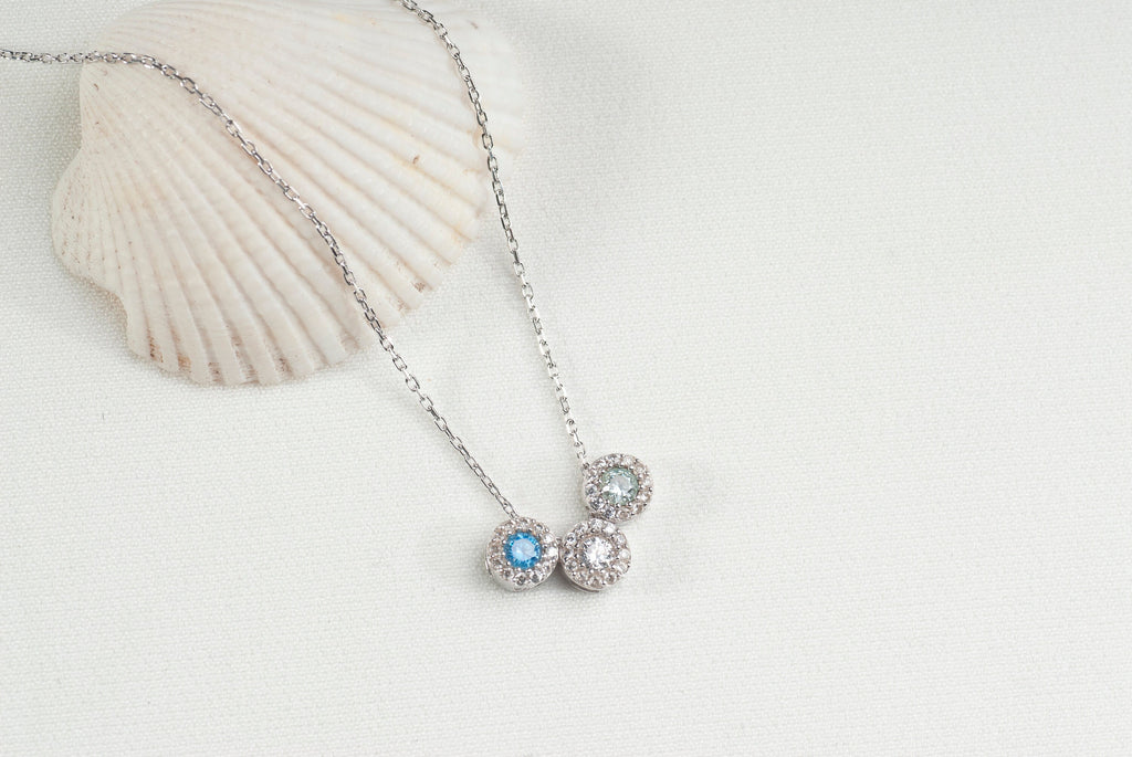 Personalized Family Birthstone Necklace • Sterling Silver