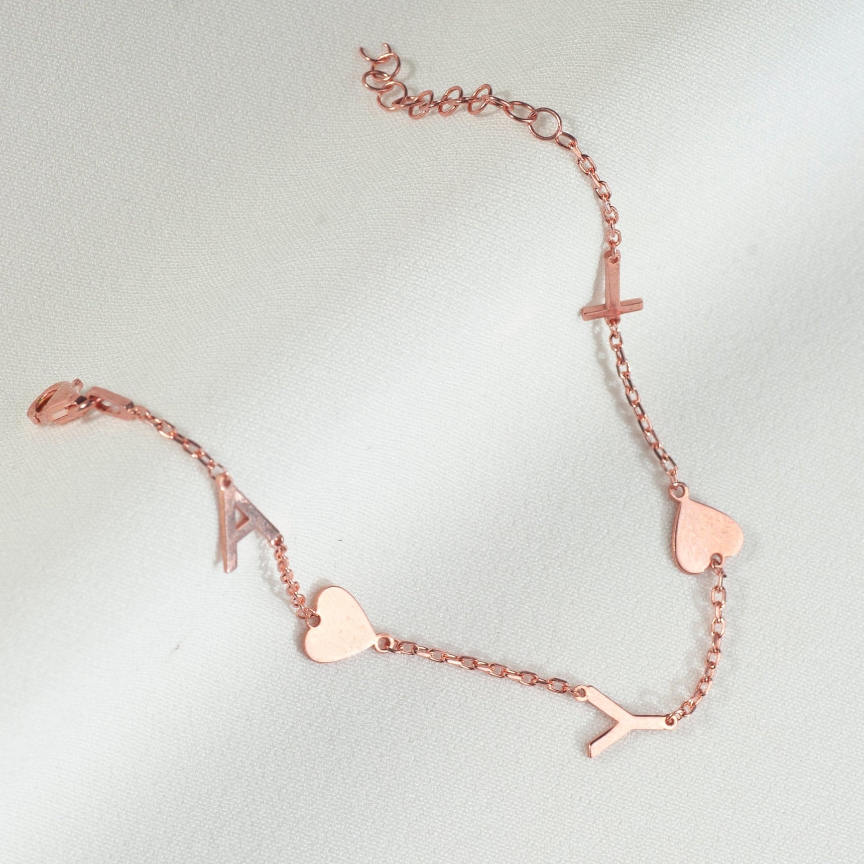 Personalized Initial Birthstone Bracelet