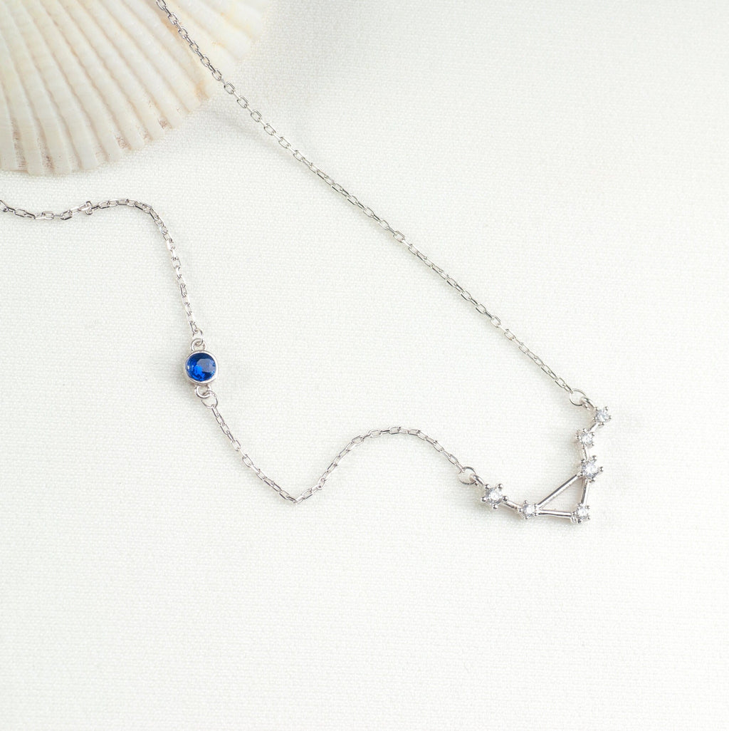 Personalized Birthstone Zodiac Necklace