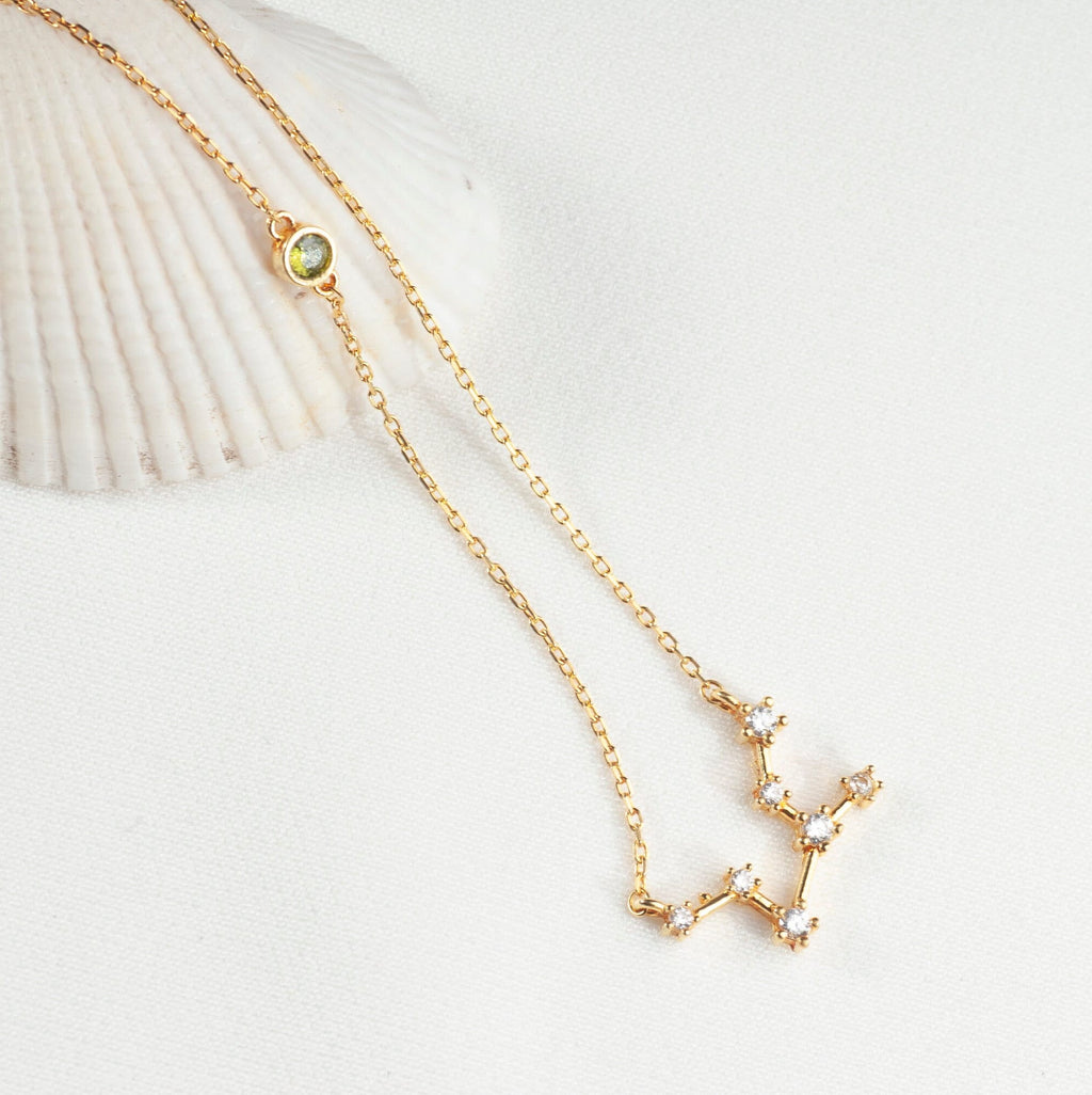 Personalized Sterling Silver Zodiac Necklace • Horoscope Astrology Gift
