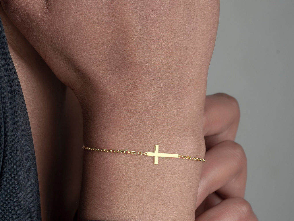 Handmade Gold Vermeil Cross Bracelet