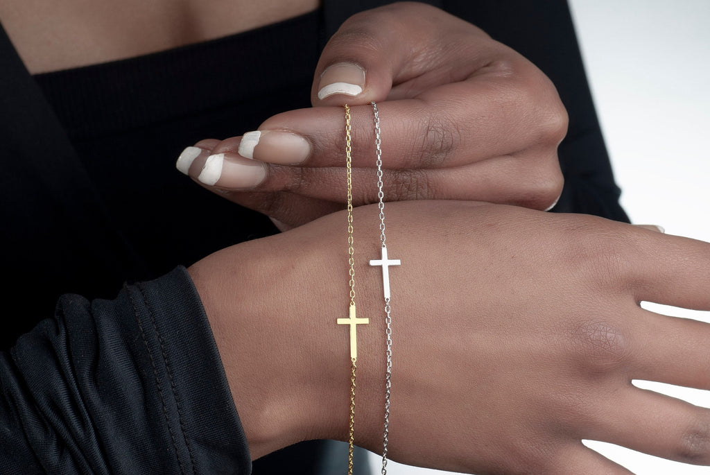 Handmade Gold Vermeil Cross Bracelet