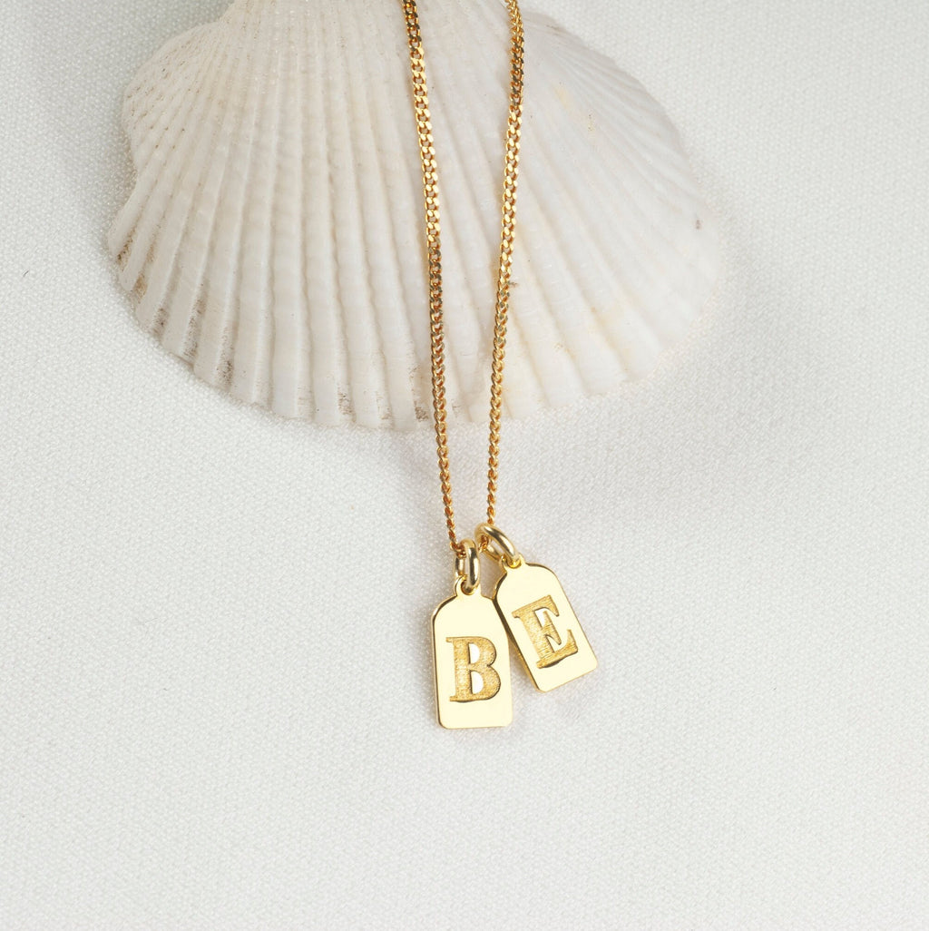 Sterling Silver Initial Tag Necklace