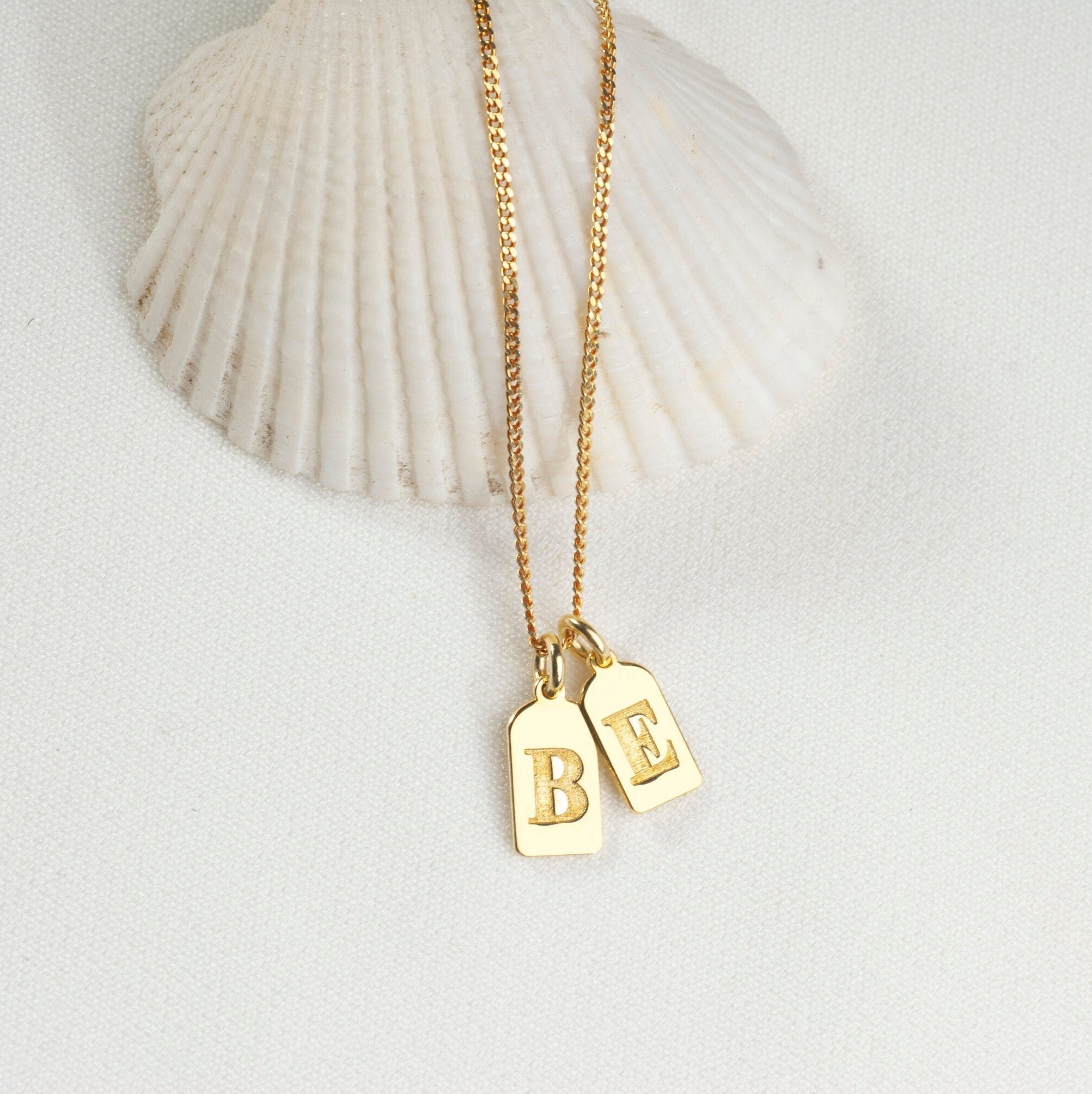 Sterling Silver Initial Tag Necklace