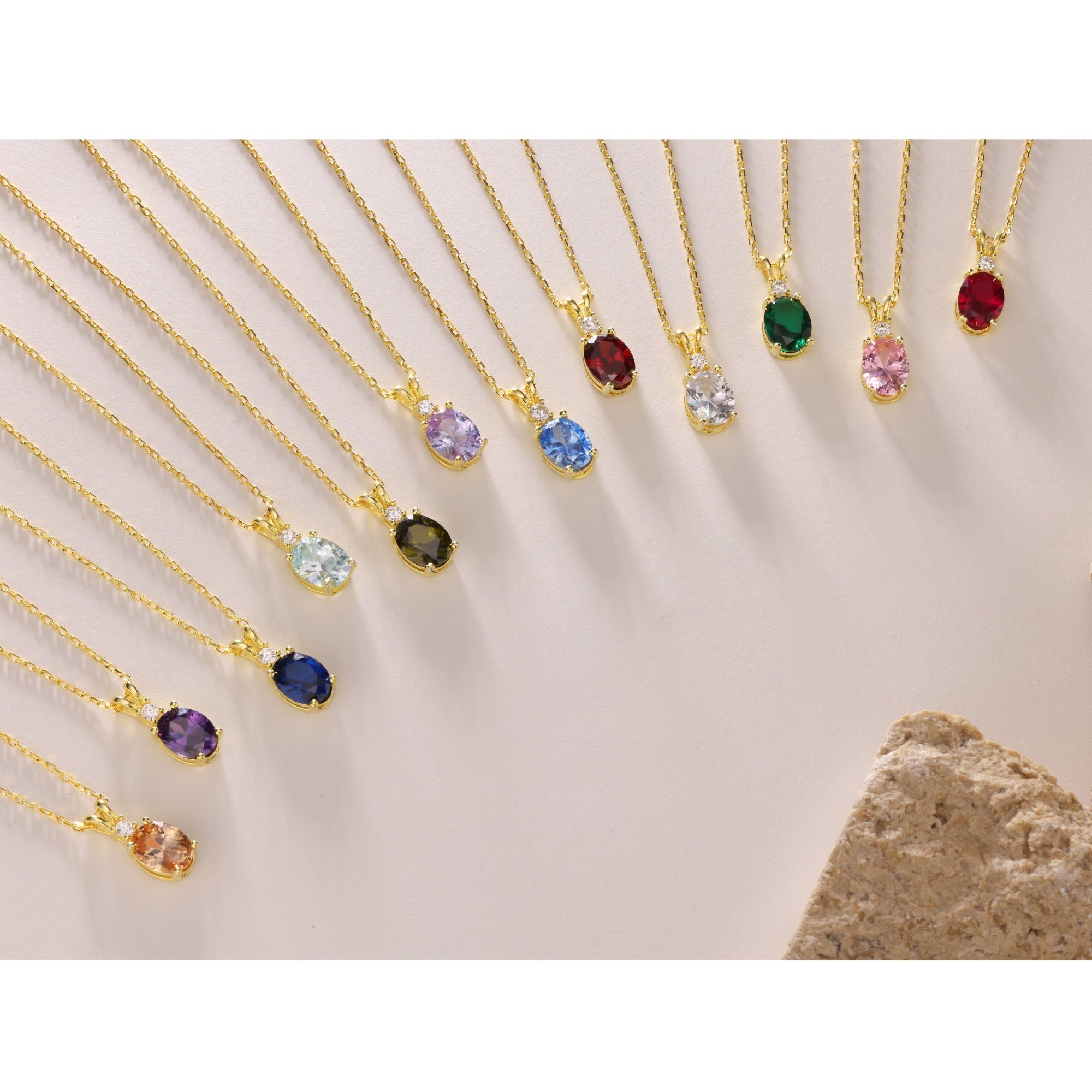 Handmade 14K Gold Vermeil Sterling Silver Birthstone Necklace