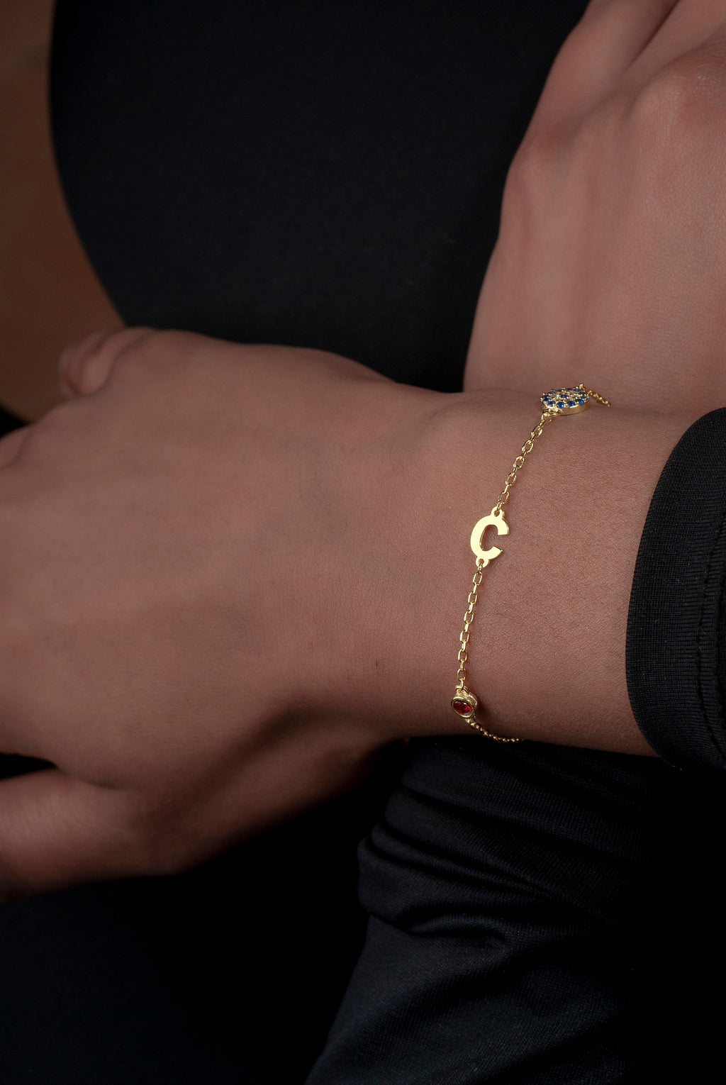Personalized Initial Birthstone Bracelet
