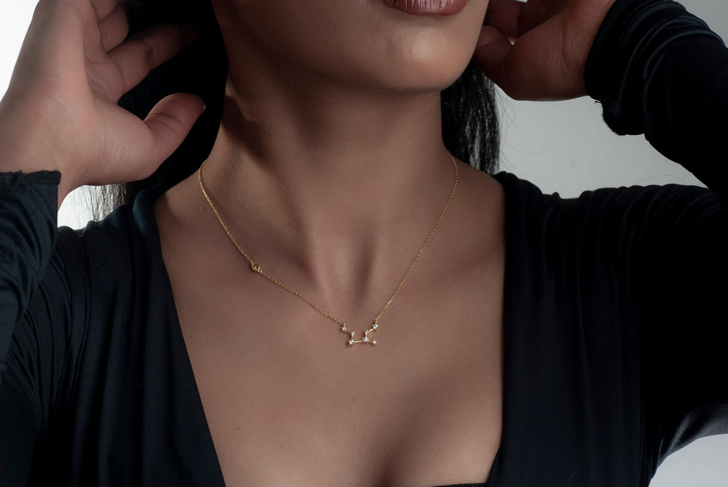 Personalized Sterling Silver Zodiac Necklace • Horoscope Astrology Gift