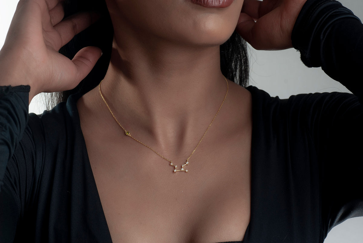 Personalized Sterling Silver Zodiac Necklace • Horoscope Astrology Gift