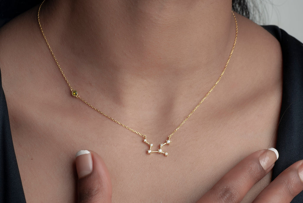 Personalized Sterling Silver Zodiac Necklace • Horoscope Astrology Gift