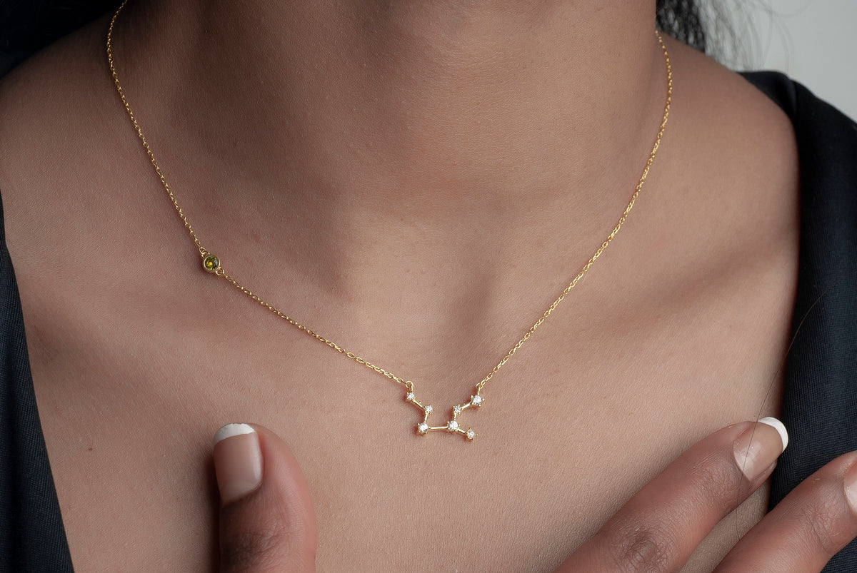 Personalized Sterling Silver Zodiac Necklace • Horoscope Astrology Gift