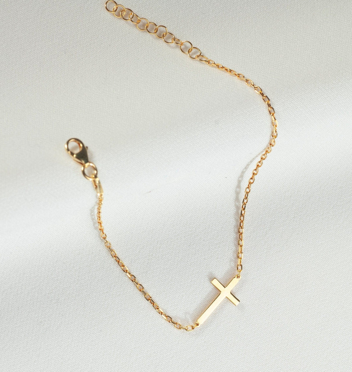 Handmade Gold Vermeil Cross Bracelet