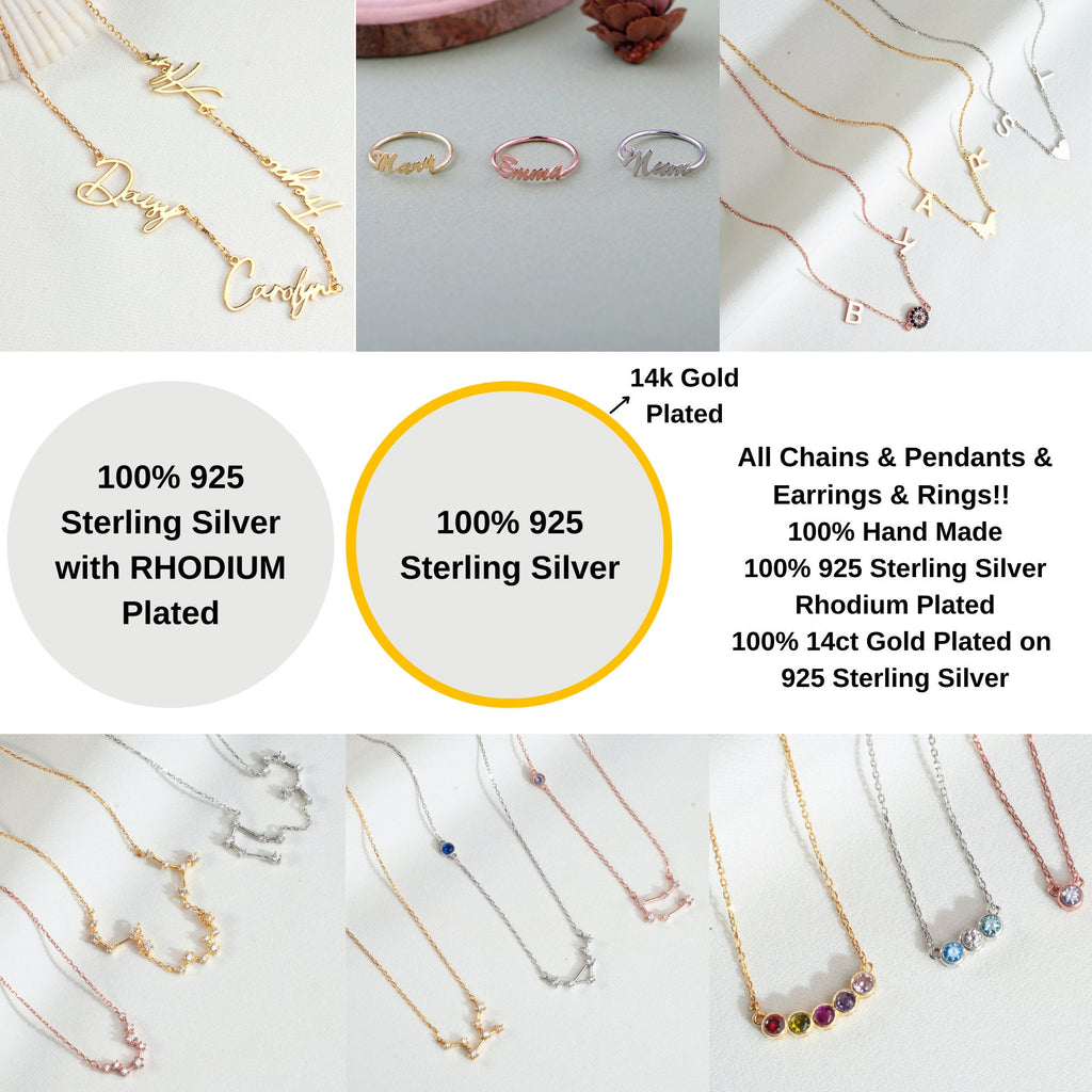 Sterling Silver Initial Tag Necklace