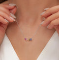 Personalized Sterling Silver Family Birthstone Necklace
