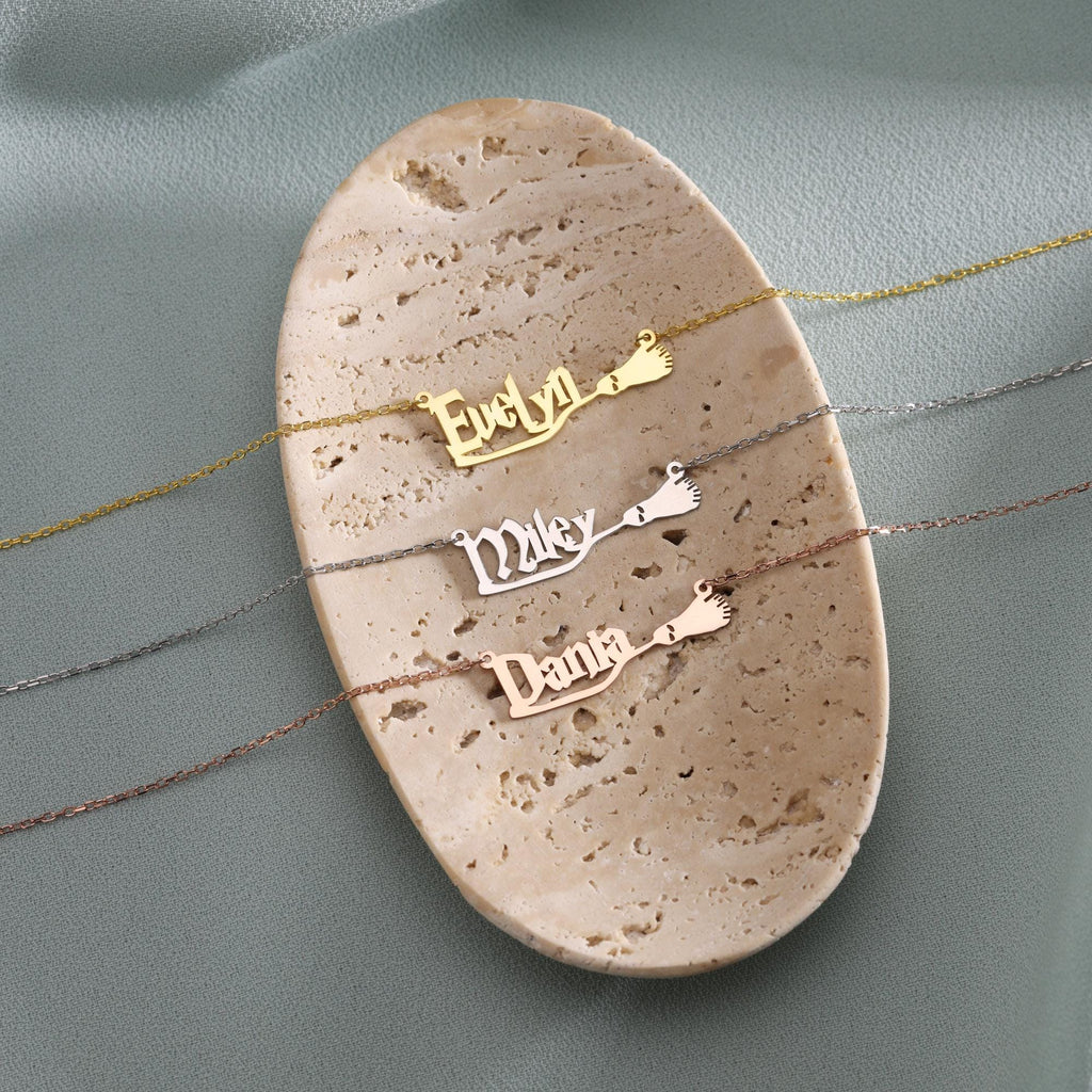 Personalized Broom Name Necklace