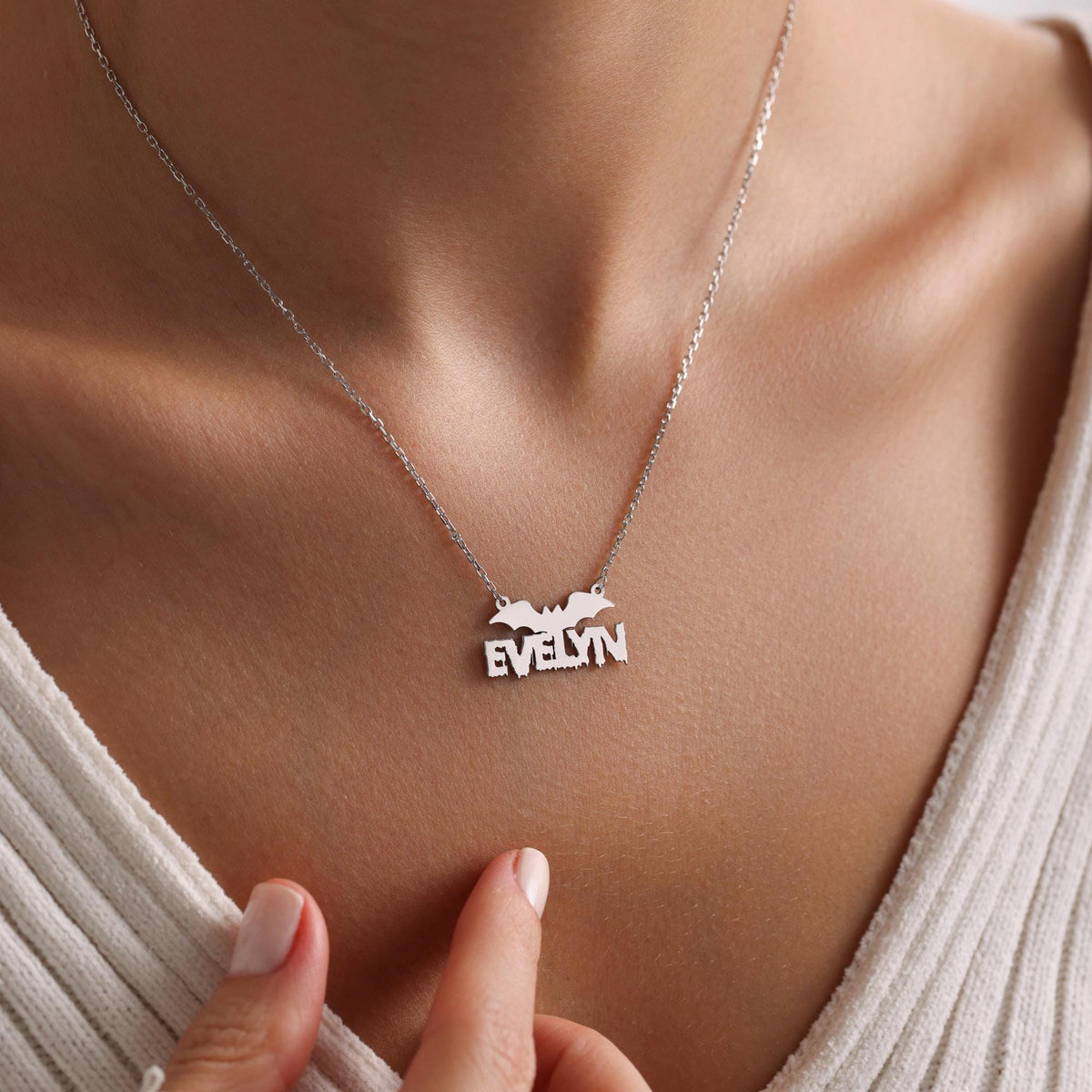 Personalized Halloween Ghost Necklace