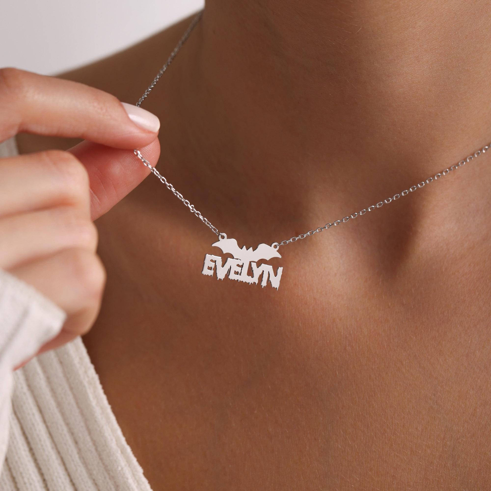 Personalized Halloween Ghost Necklace