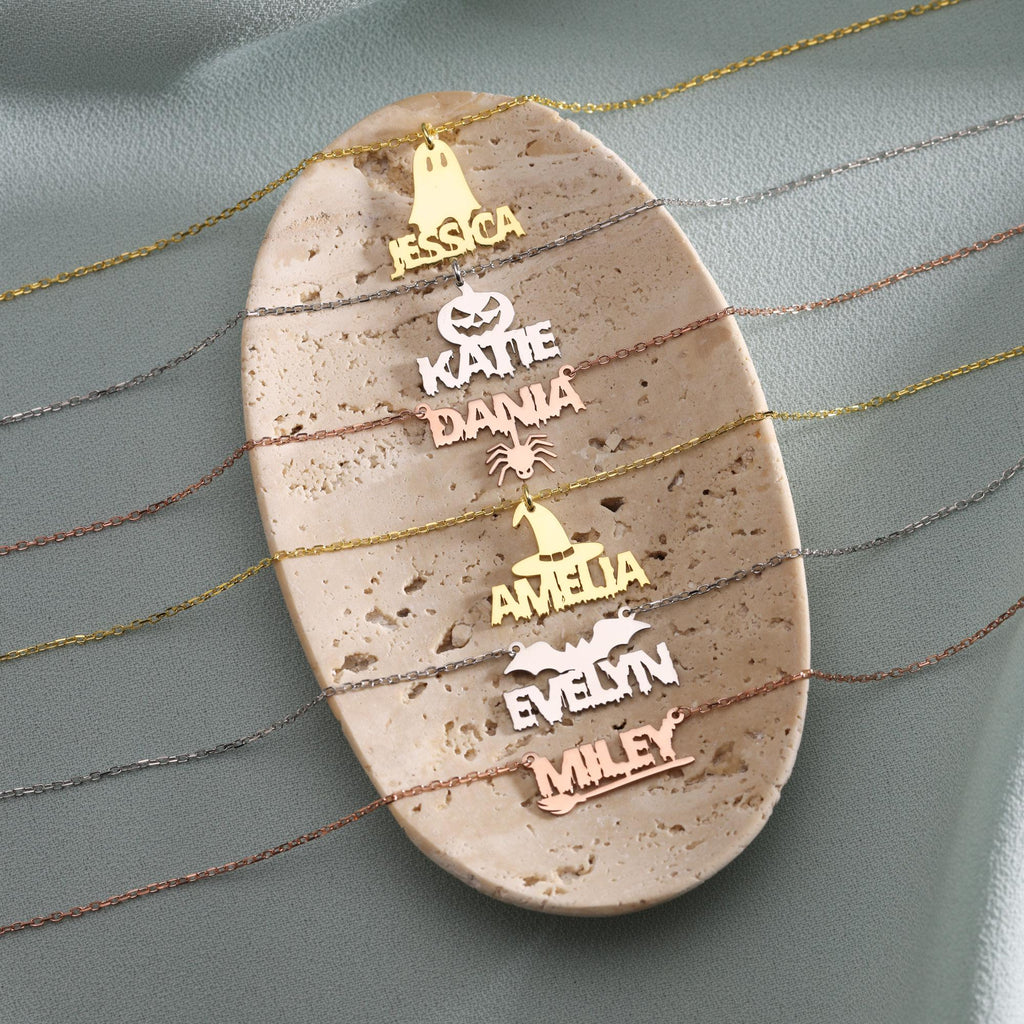 Personalized Halloween Ghost Necklace