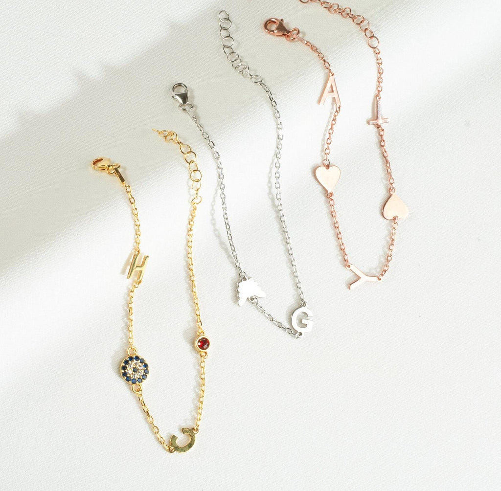 Sterling Silver Initial Bracelet