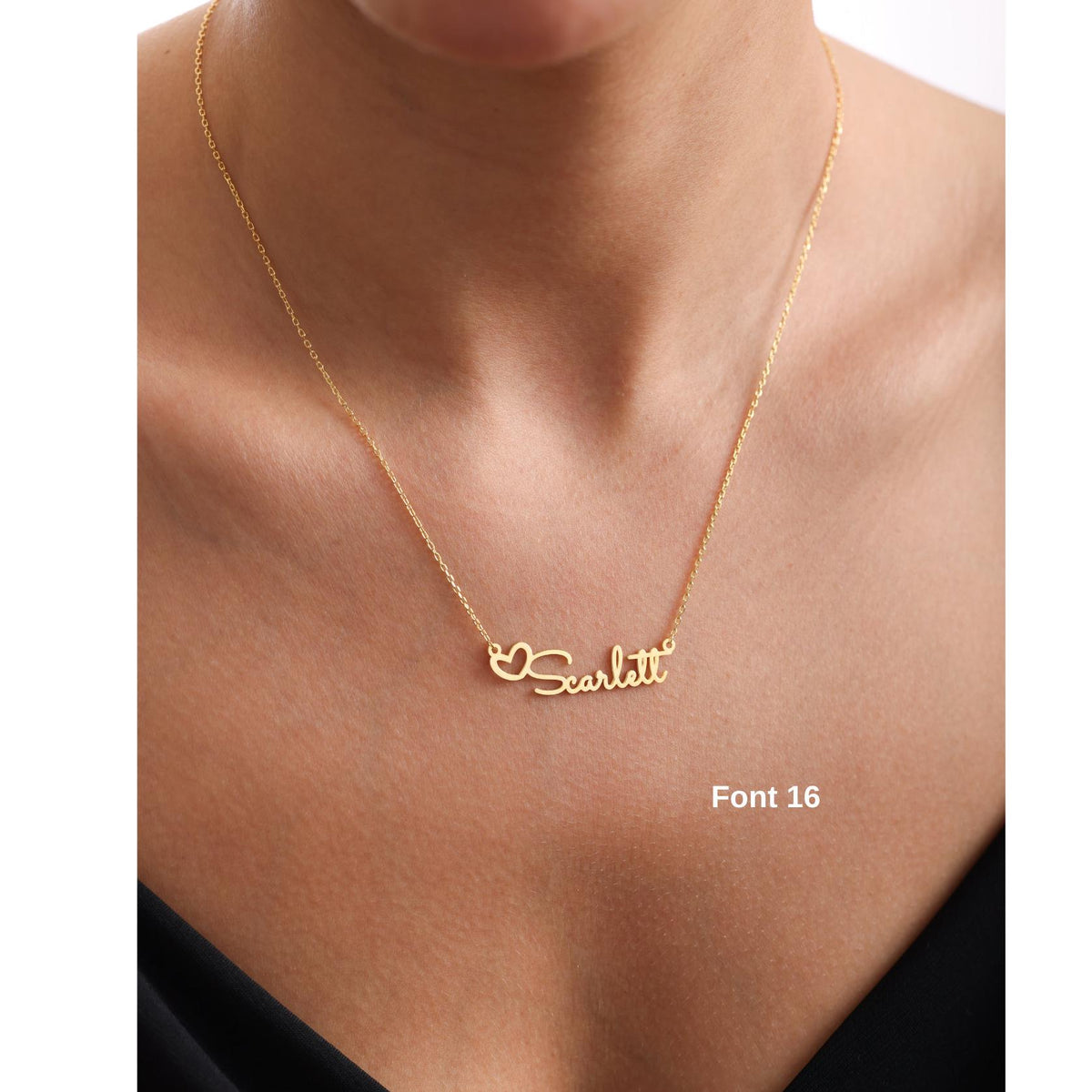 Gold Vermeil & Silver Heart Name Necklace