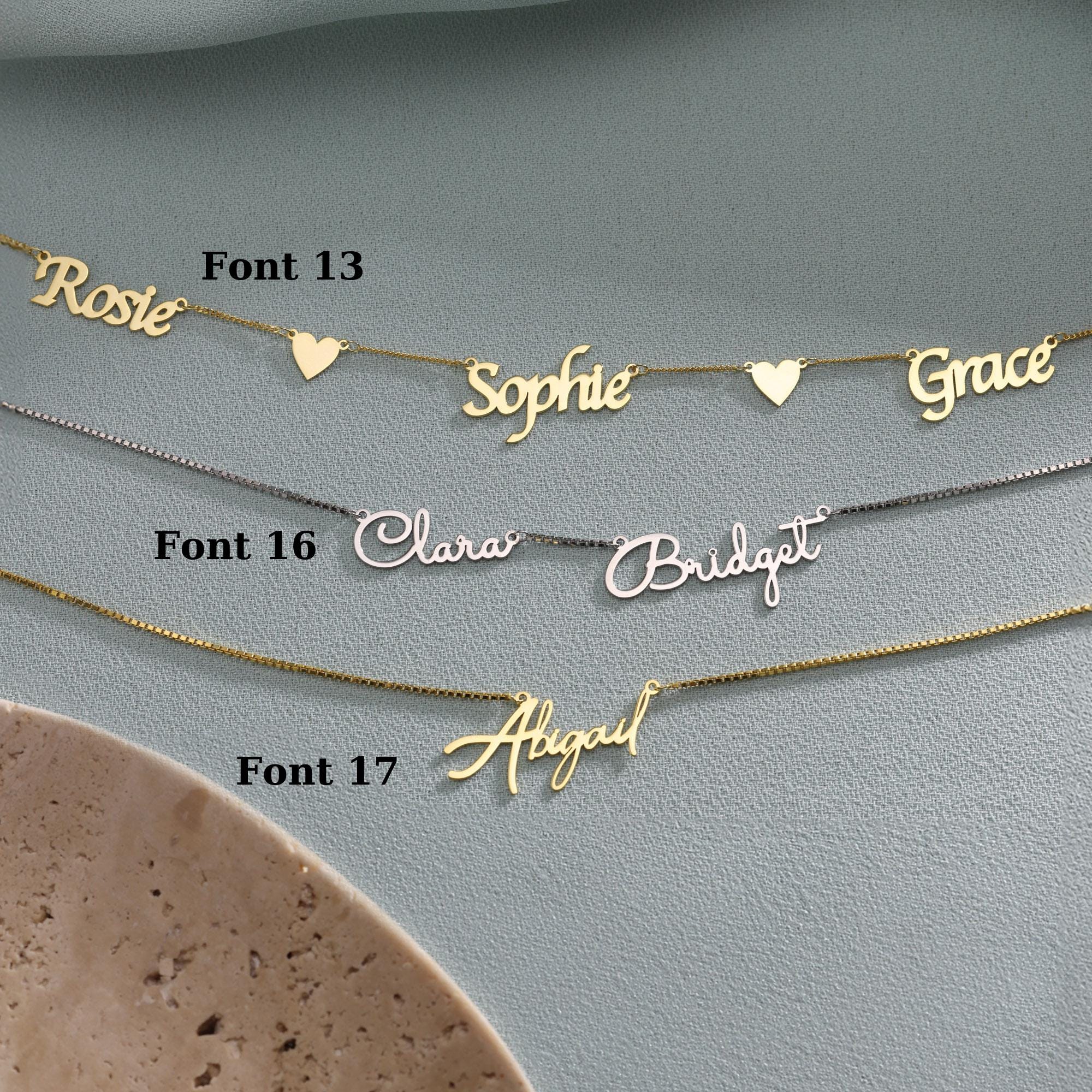 Personalized Sterling Silver Family Name Necklace