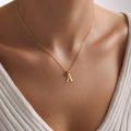 Personalized Initial Necklace with Cubic Zirconia Birthstone
