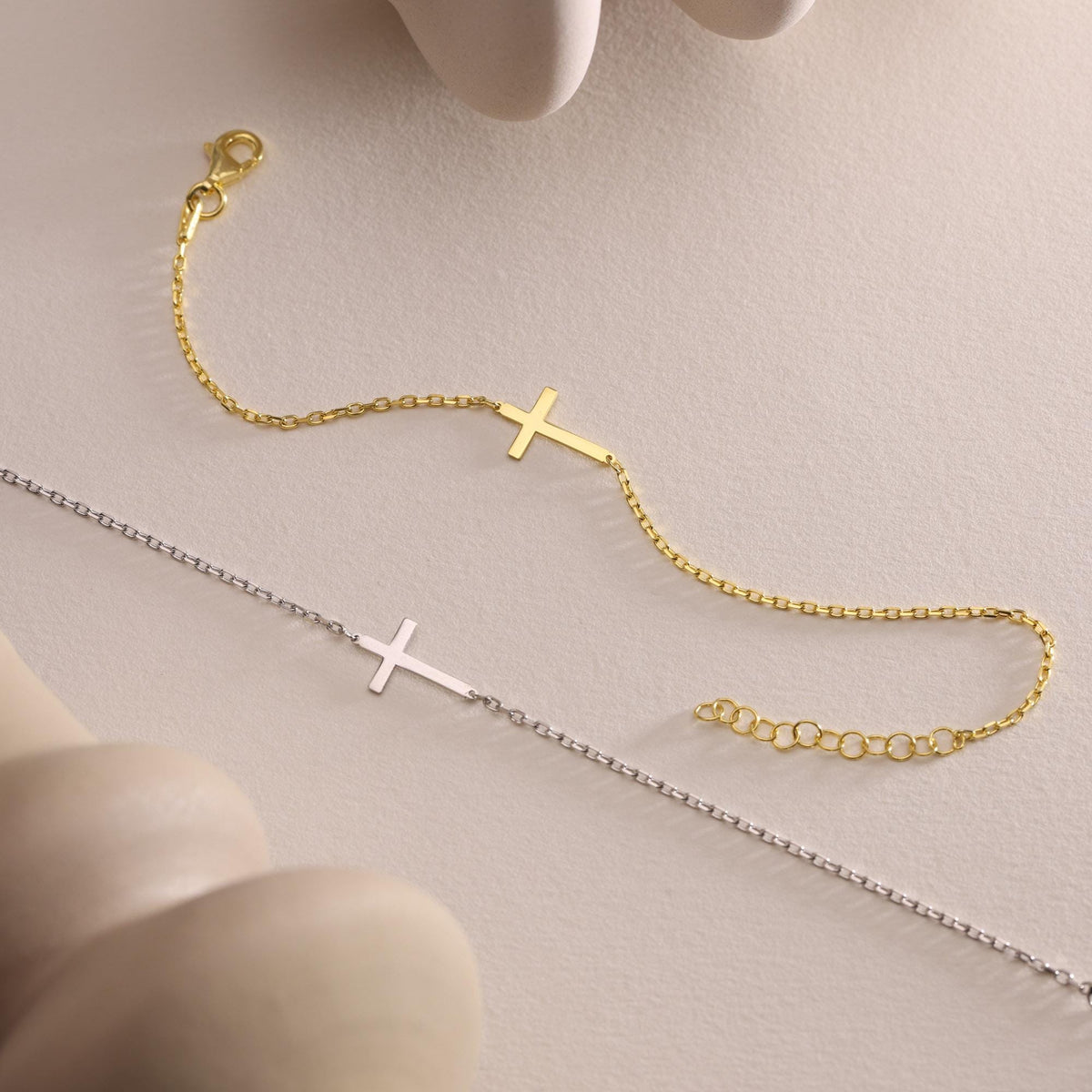 Handmade Gold Vermeil Cross Bracelet