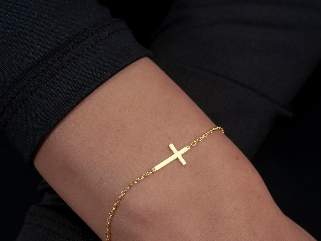 Handmade Gold Vermeil Cross Bracelet