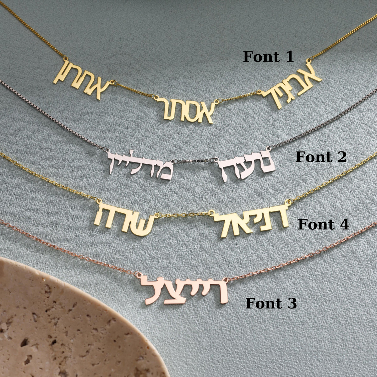 Custom Hebrew Name Necklace