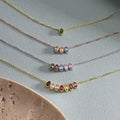 Sterling Silver Family Birthstone Necklace