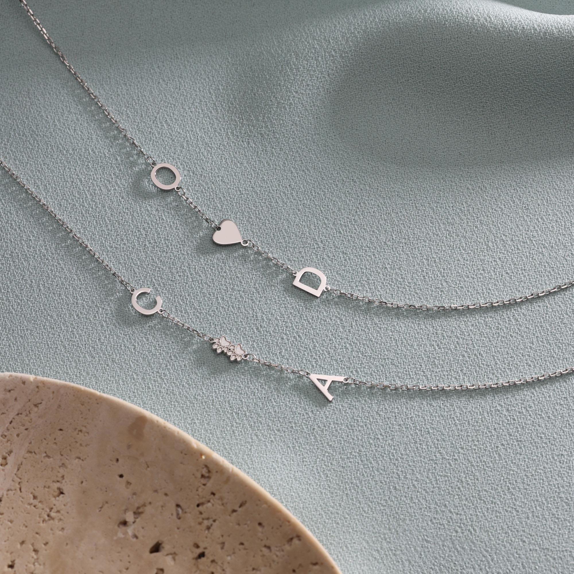 Sideways Initial Necklace