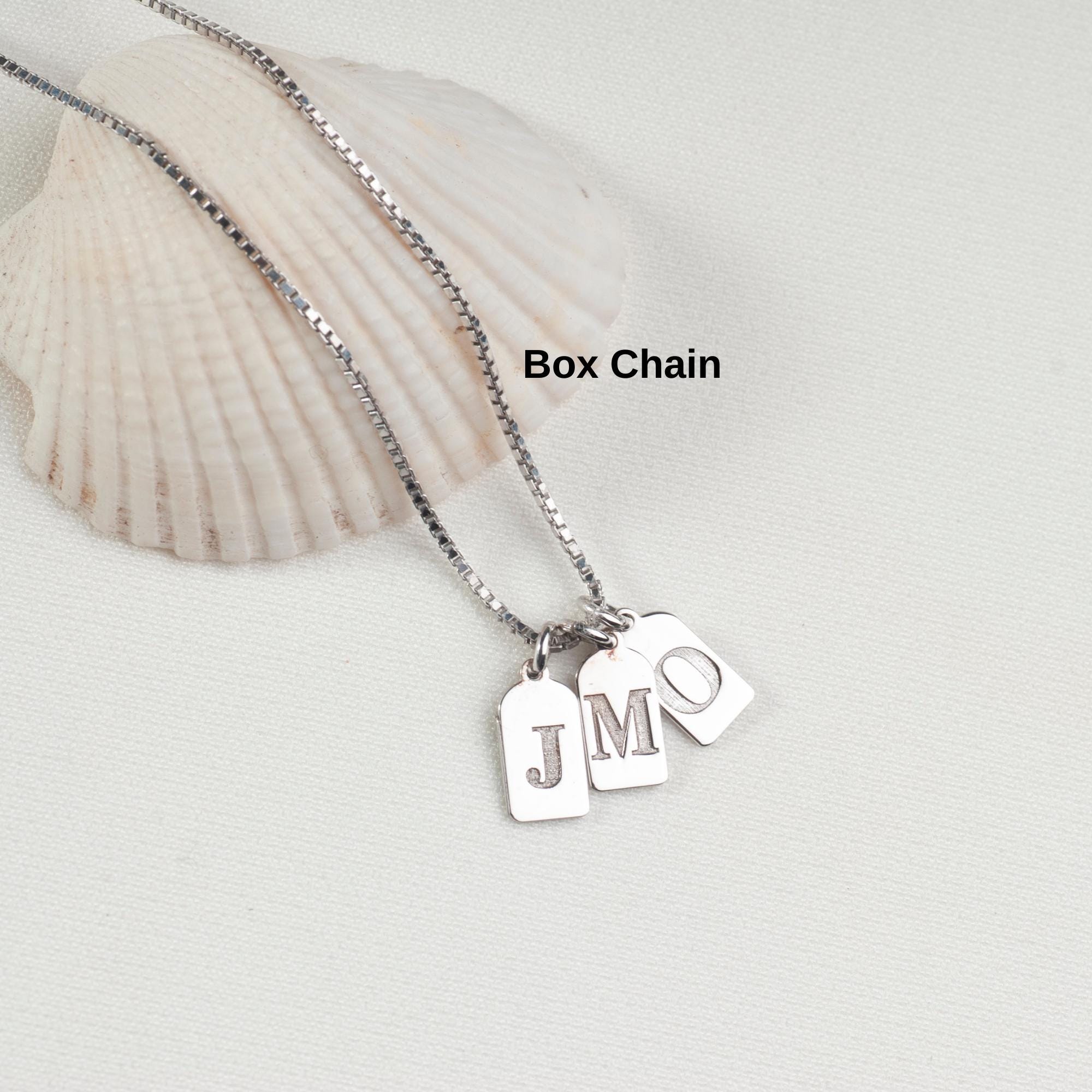 Personalized Sterling Silver Initial Tag Necklace