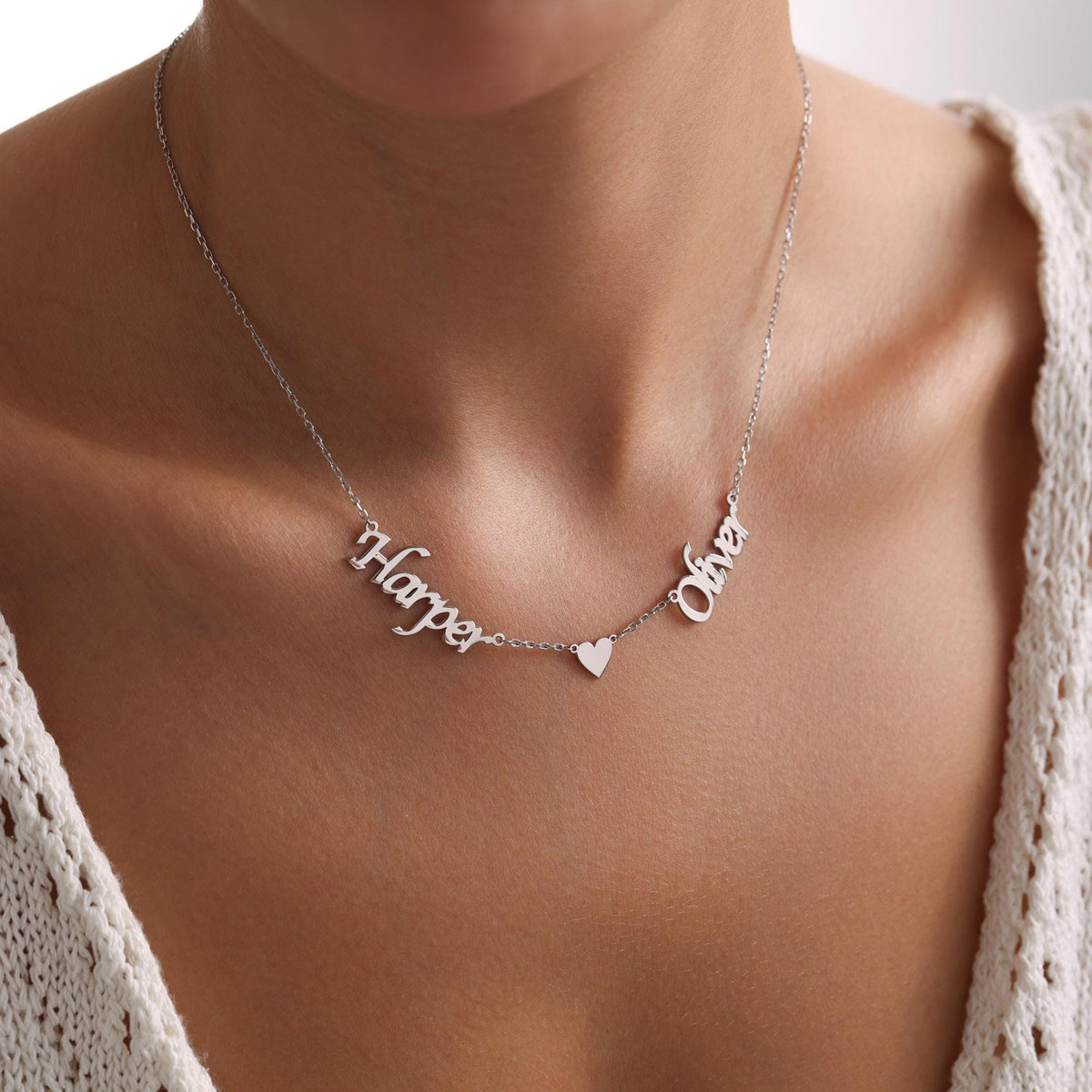 Gold Multiple Name Necklace