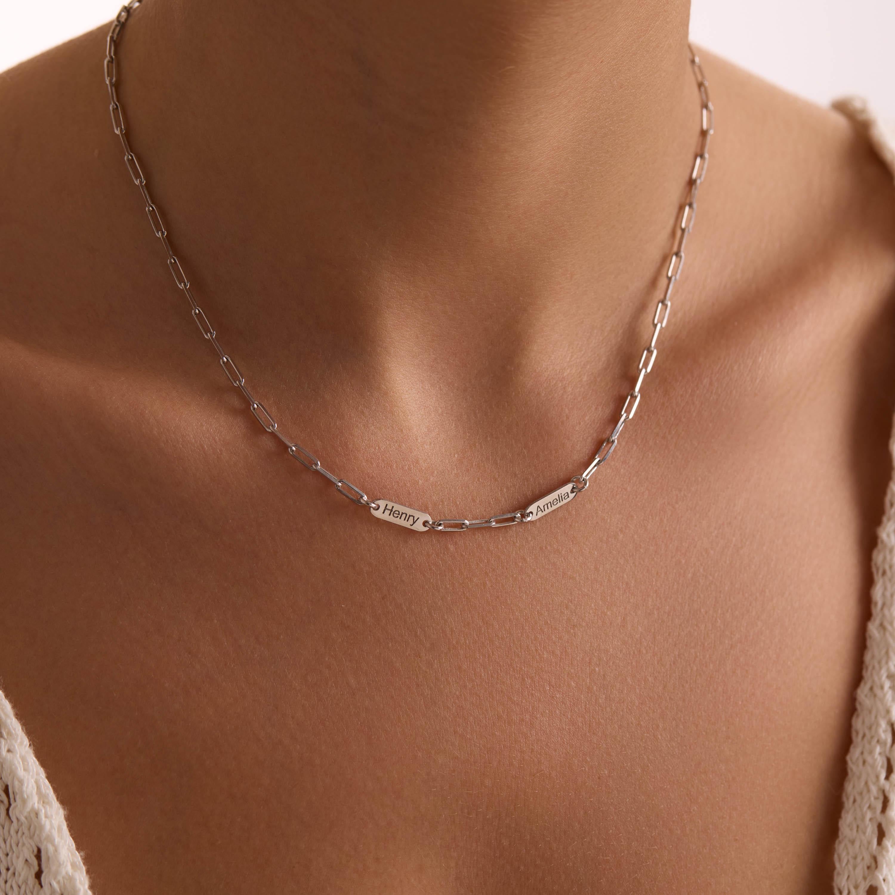Custom Sterling Silver Family Name Bar Necklace
