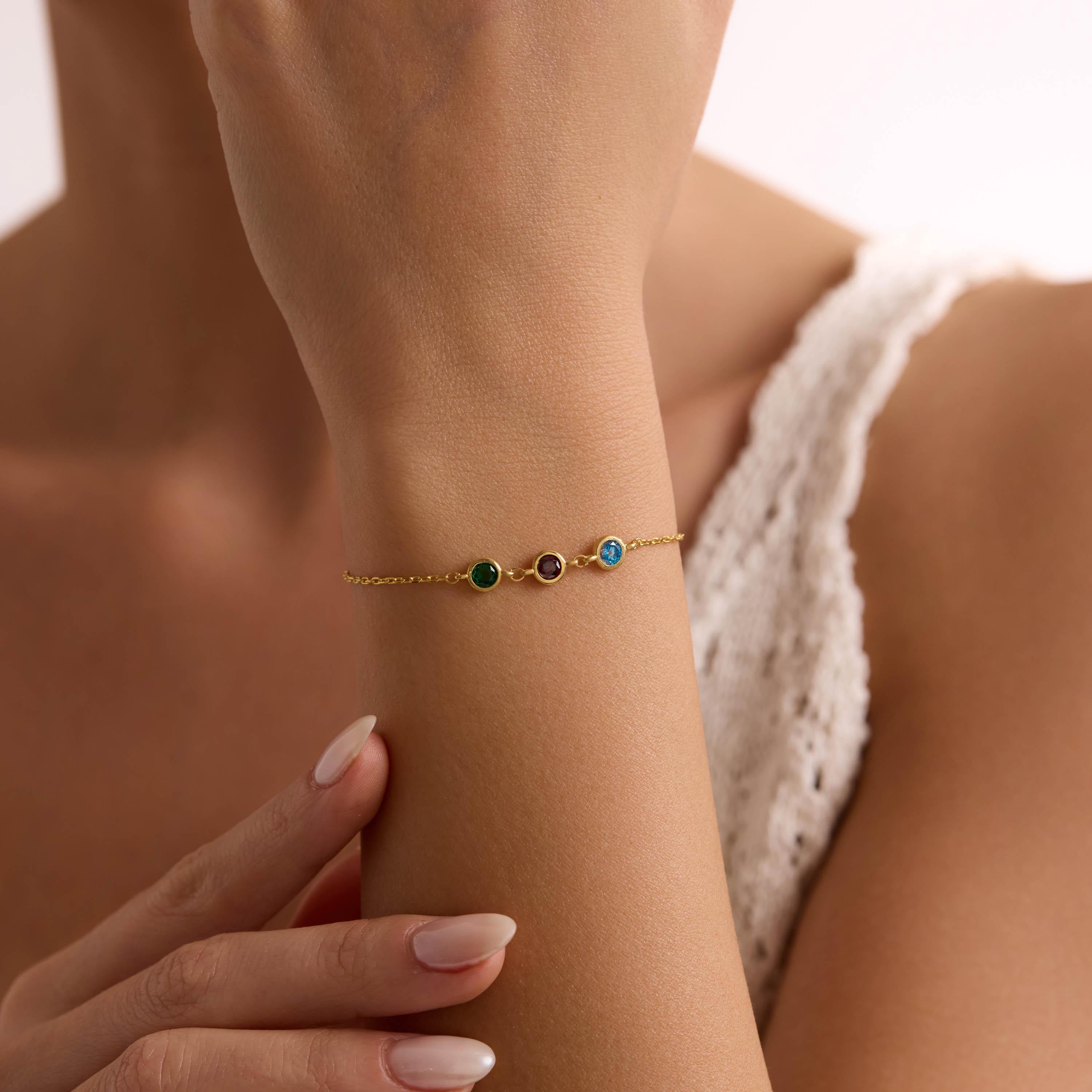 Custom Family Birthstone Bracelet