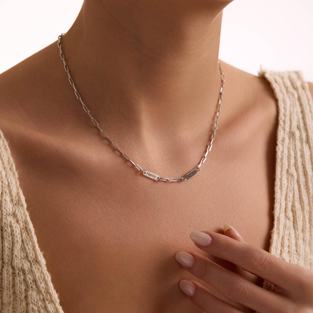 Personalized Name Bar Necklace