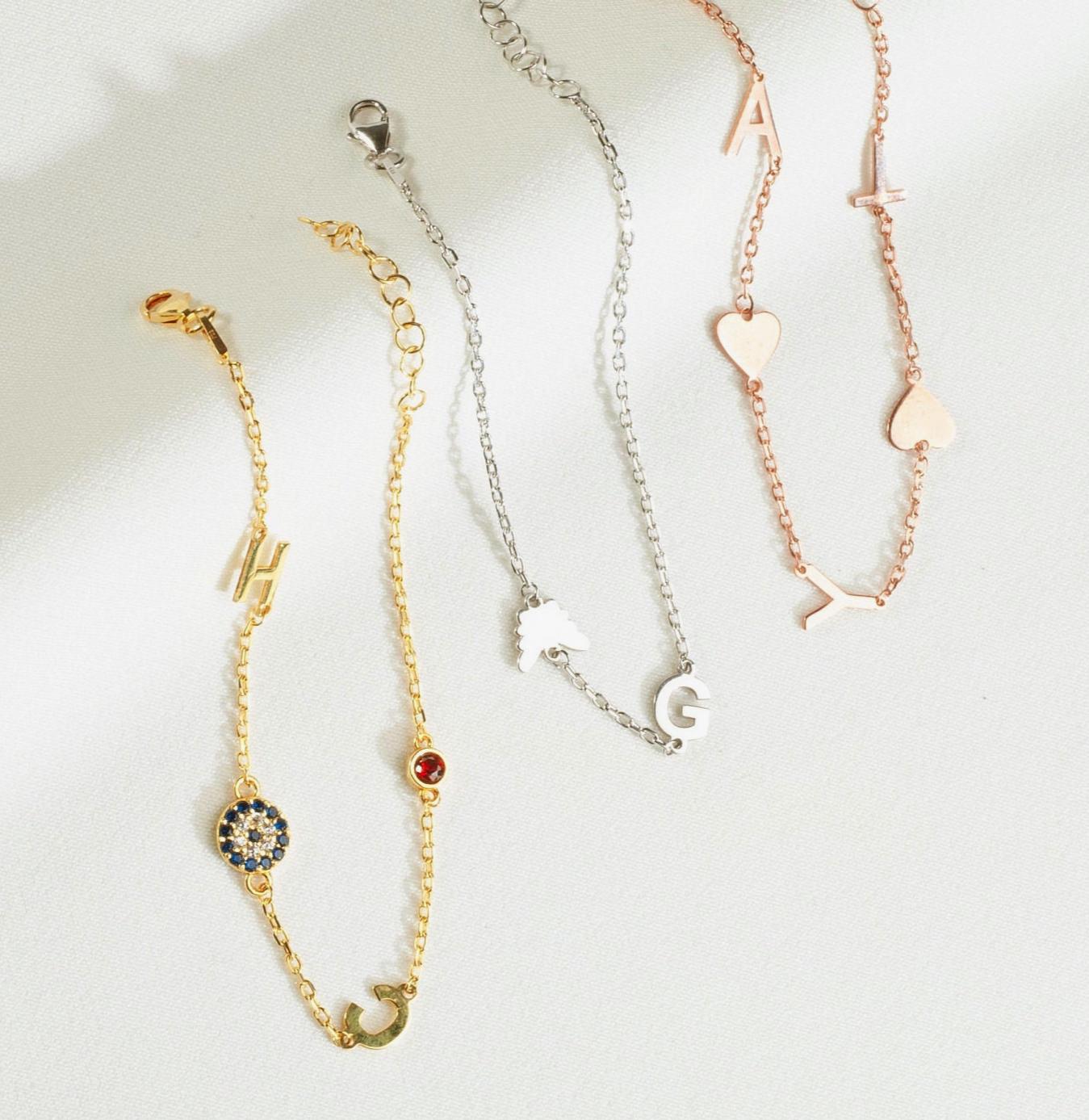 Personalized Sterling Silver Initial Bracelet