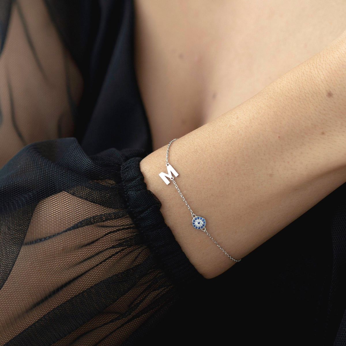 Personalized Sterling Silver Initial Bracelet