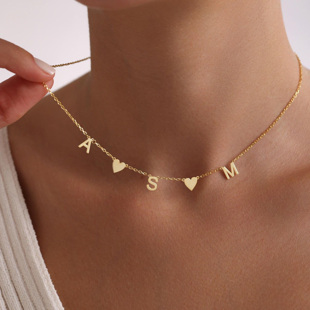 Sterling Silver Sideways Initial Necklace