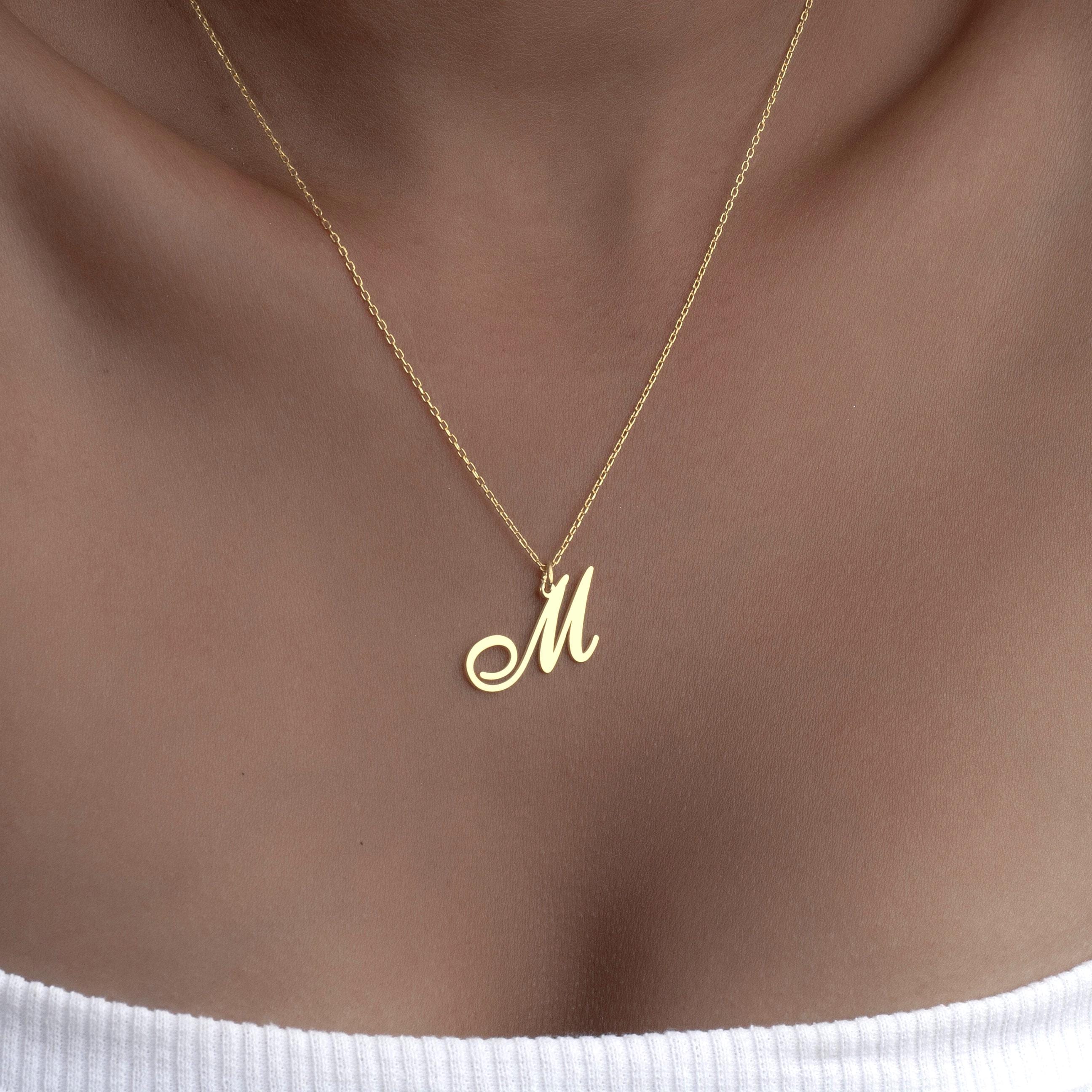 Handmade Cursive Initial Necklace