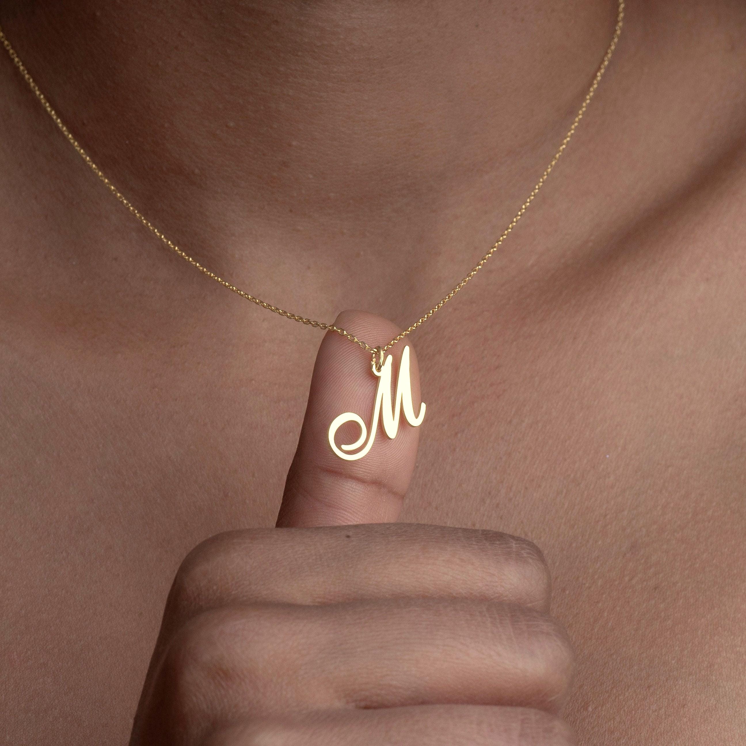 Handmade Cursive Initial Necklace