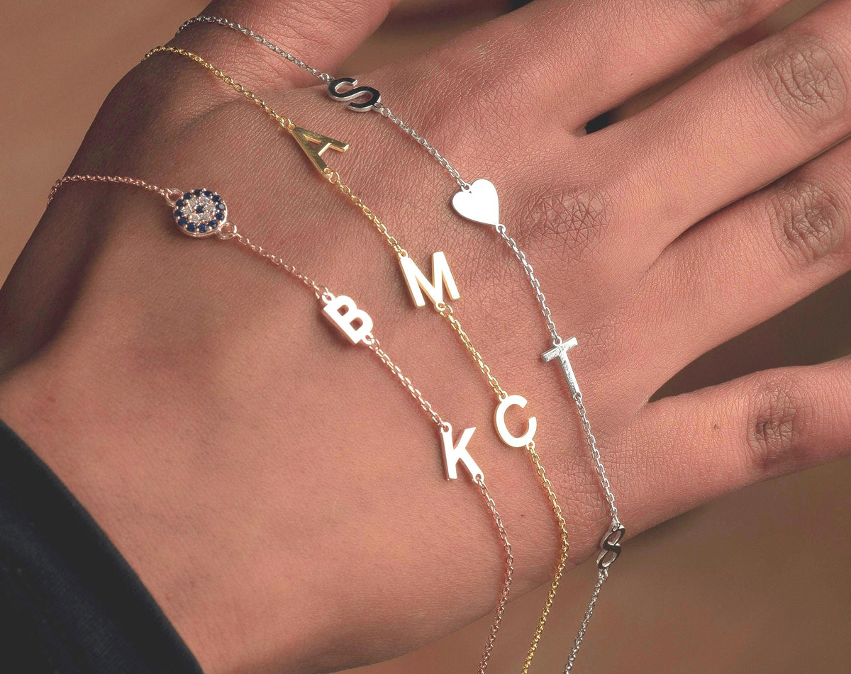Personalized Sterling Silver Initial Bracelet