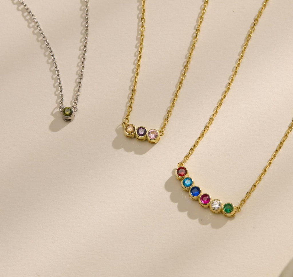 Personalized Sterling Silver Birthstone Necklace