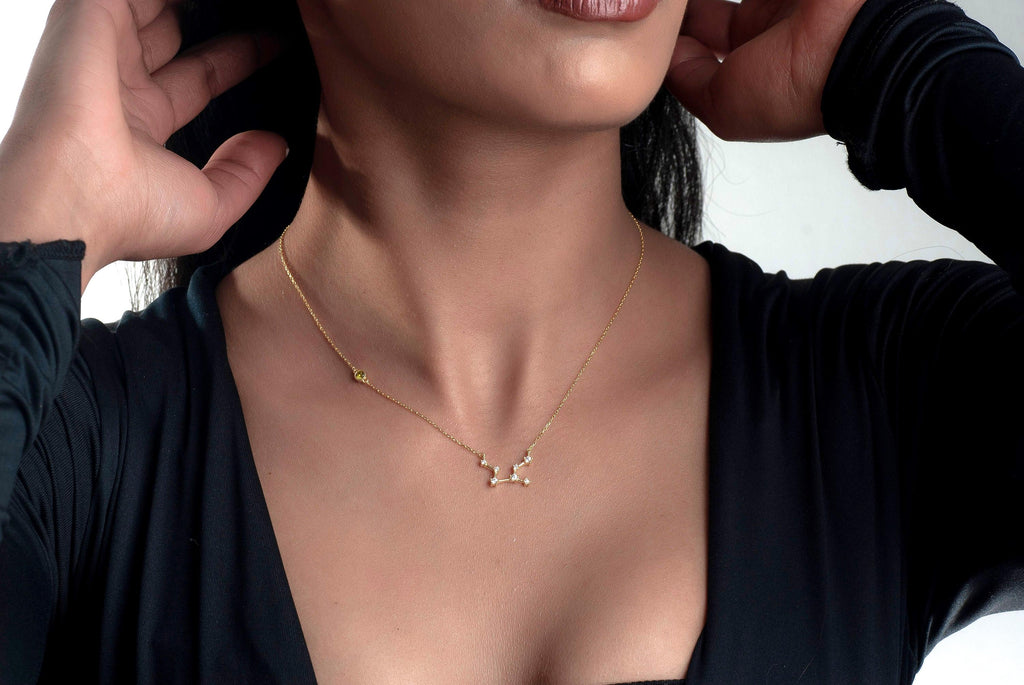 Personalized Birthstone Zodiac Necklace