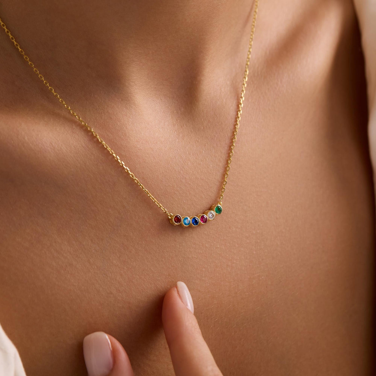 Personalized Sterling Silver Birthstone Necklace