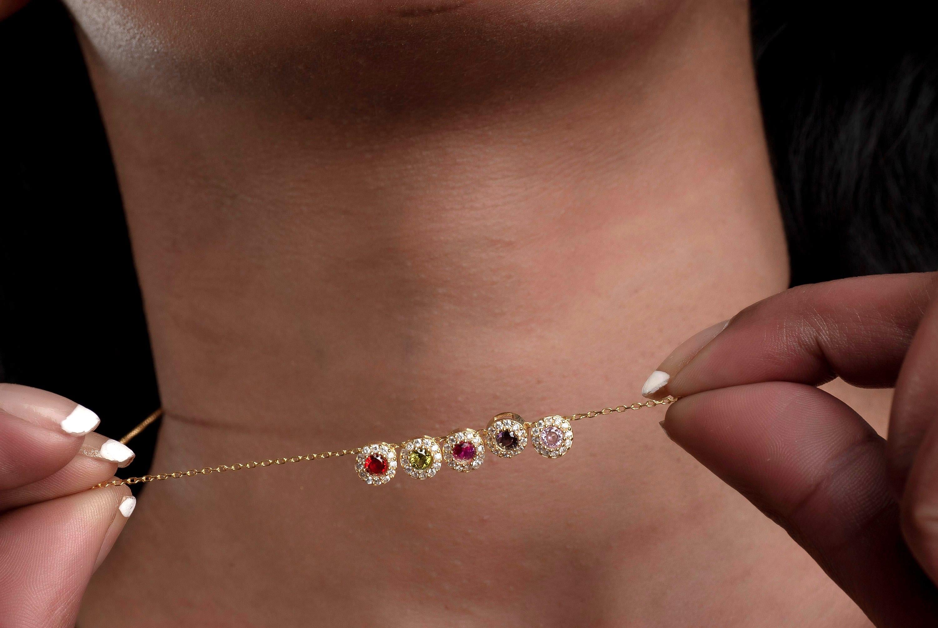 Personalized Family Birthstone Necklace • Sterling Silver