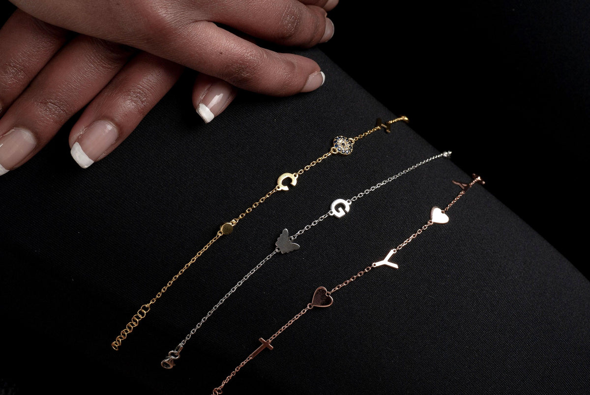 Personalized Initial Birthstone Bracelet