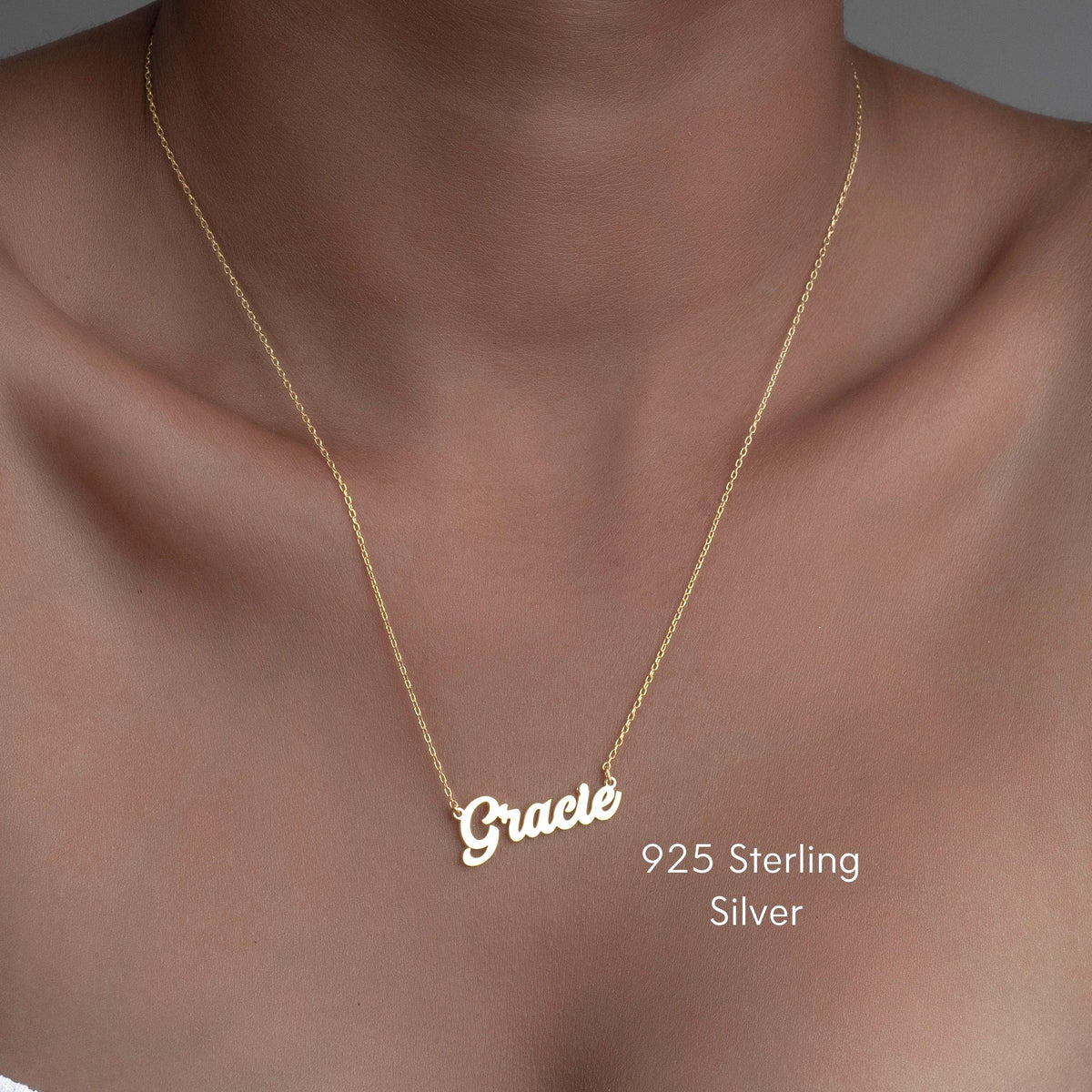 Gold Custom Handwritten Name Necklace